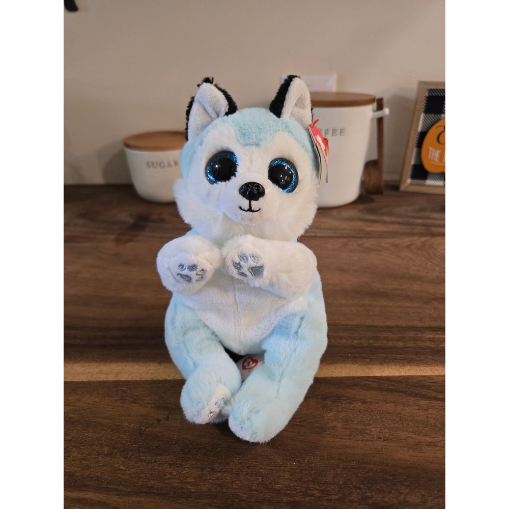 Ty Beanie Bellies Thunder Blue Husky Dog Plush Stuffed Animal 40562 NEW